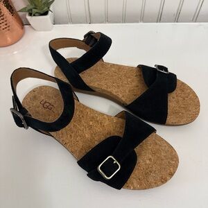 Ugg Mae Suede Double Buckle Strappy Flat Sandals 1020064 Women’s Sz 7.5 / 38.5